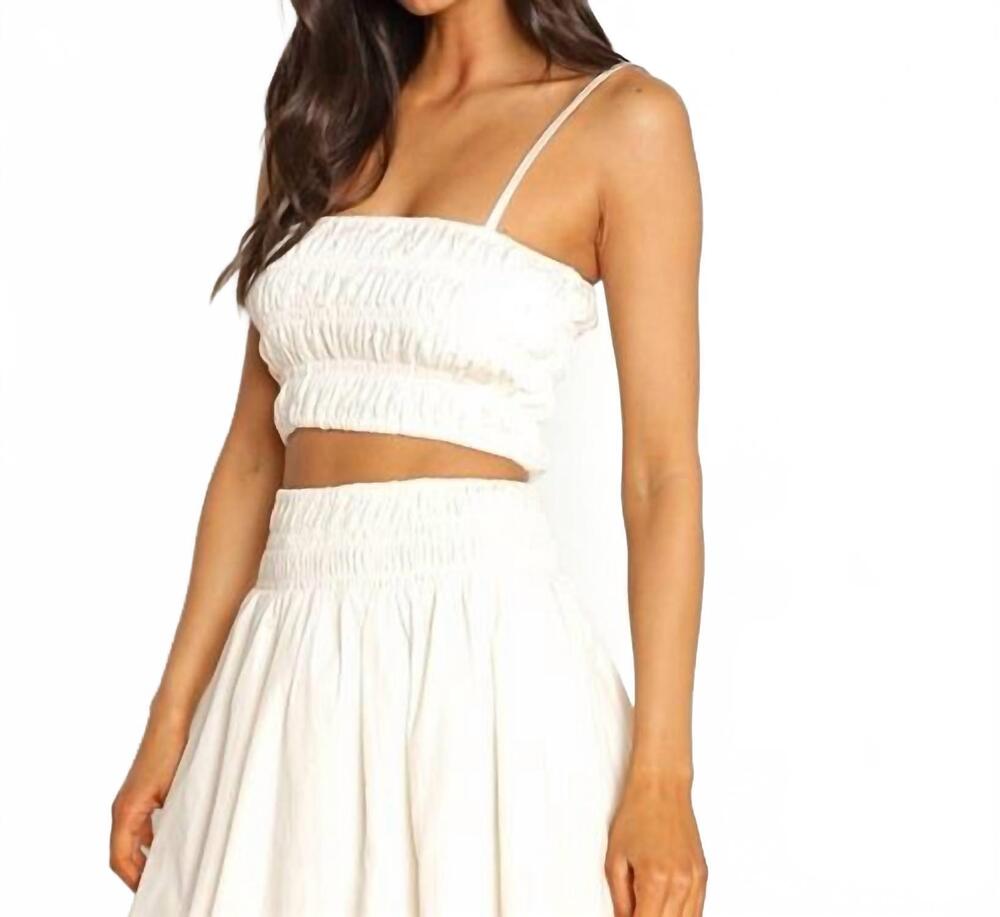 NEW FAITHFULL THE BRAND liya crop top in plain shell